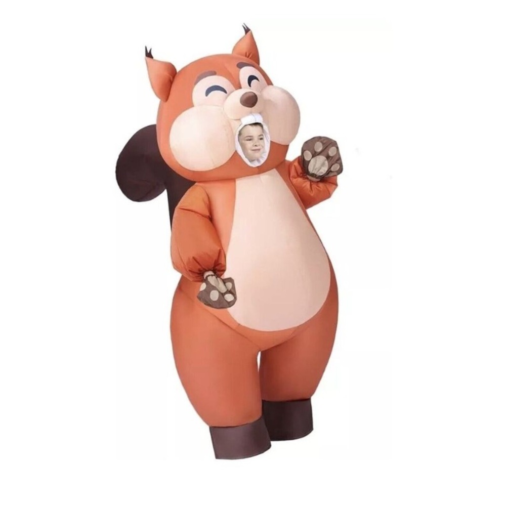 Puff Me Up Halloween Inflatable Squirrel Costume Kids Brown Party Animal Body